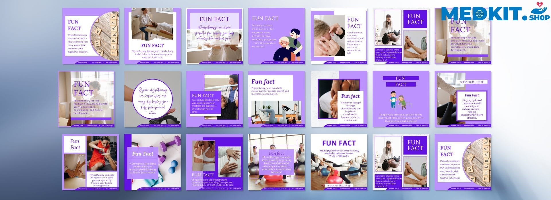 Physiotherapist Social Media Growth Template 28 Fun Facts