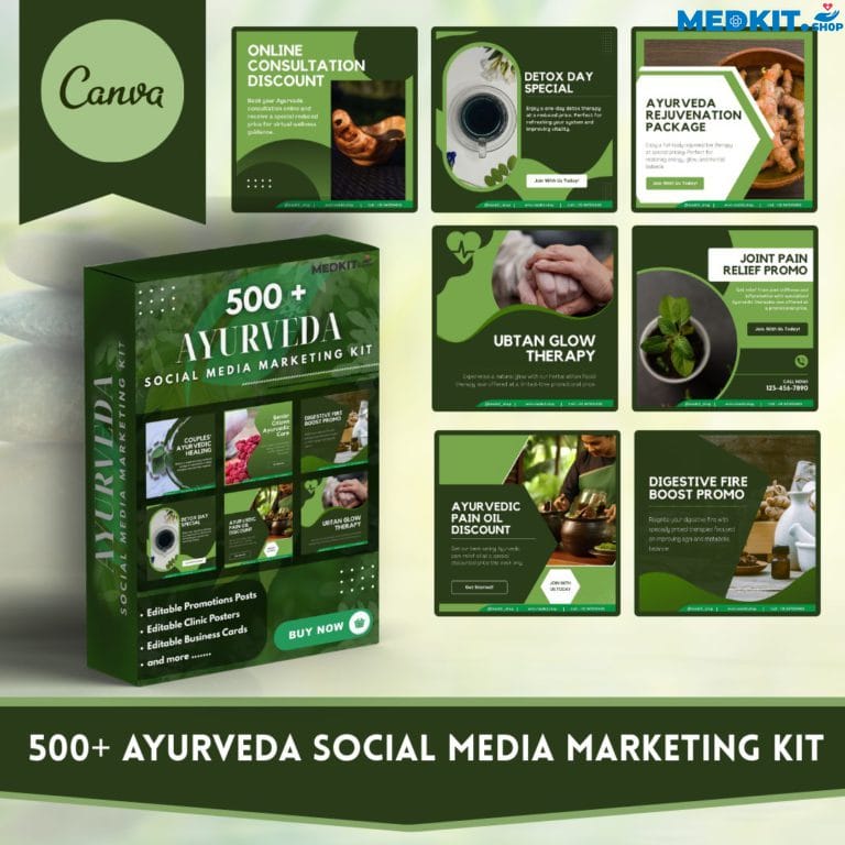 Ayurveda Social Media Canva Template